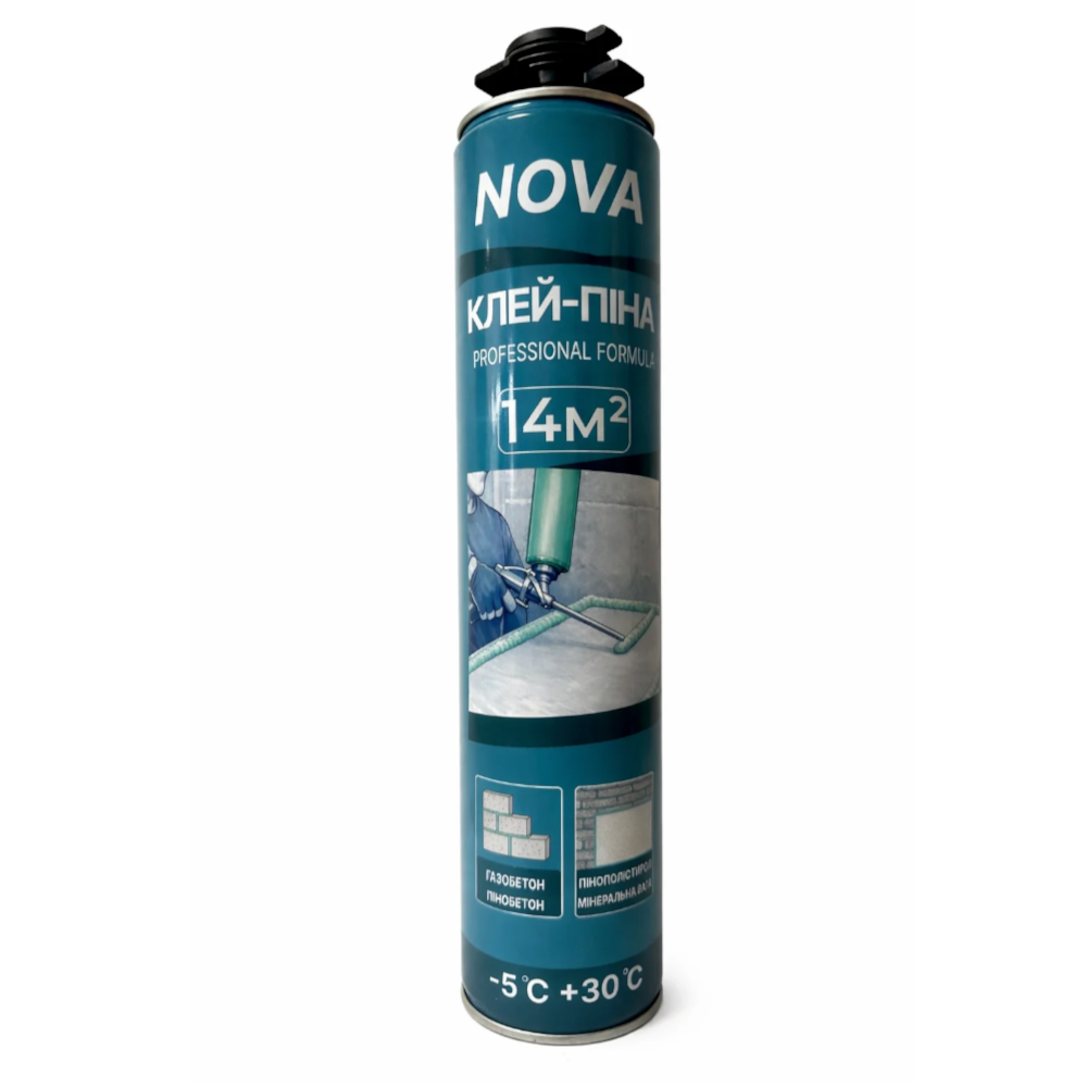 Клей-піна для полістиролу та пінобетону PRO NOVA 860 мл